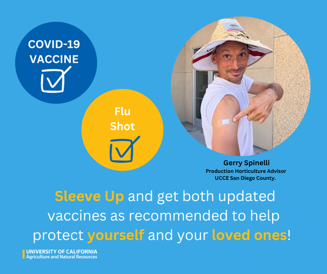 COVID-19. Flu shot. Sleeve UP and get both updated vaccines as recommended to help protect yourself and your loved ones!