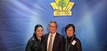 Loren Oki (center) with his daughter, Sebrienne (left), and wife, Cynthia (right), at the Green Industry Hall of Fame Award Ceremony in Fall 2023. Photo courtesy of Loren Oki. for ANR Employee News Blog