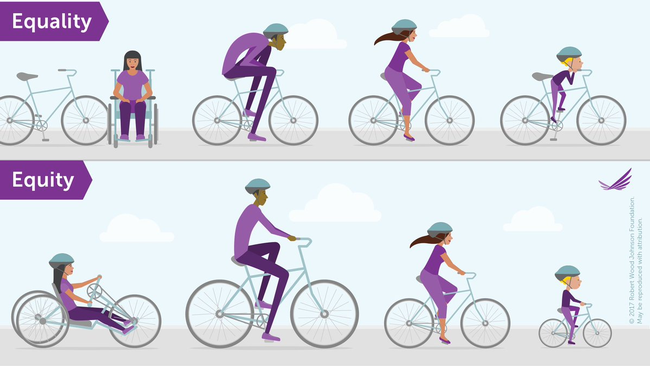 People with different needs riding bicycles