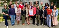 The California Legislature honored the Nutrition Policy Institute for the impact of its decade of research. Dani Lee and Lorrene Ritchie hold the framed document. for ANR Employee News Blog