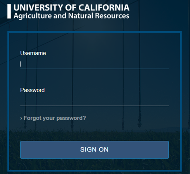 Fig. 1 - UC ANR single sign-on screen