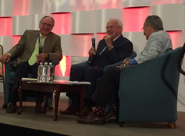 From left, Tom Harkin, Kevin Concannon and Ken Hecht discuss federal nutrition assistance programs.