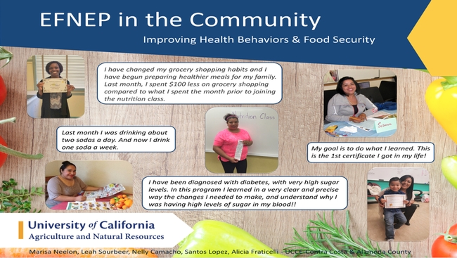 UCCE Contra Costa shared quotes from participants whose lives were improved by applying EFNEP lessons.