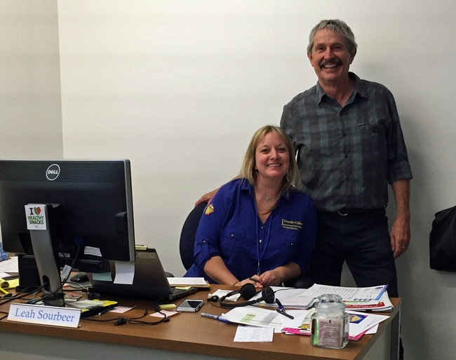 Mark Bell popped into the office of Leah Sourbeer, nutrition program supervisor, to introduce himself