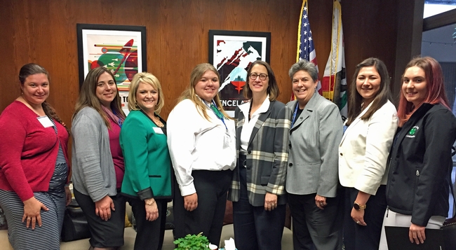 Assemblymember Laura Friedman poses with UC ANR members in her office.