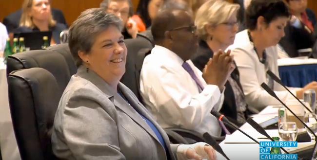 VP Glenda Humiston enjoyed hearing regents compliment UC ANR during the UC Board of Regents meeting July 18.