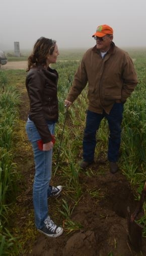 Amelie Gaudin visits the no-till dairy silage field of Turlock farmer Michael Crowell.