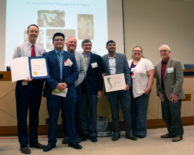 Raul Calderon, second from left and legislative intern for Assemblyman Rudy Salas, presented a California State Assembly Certificate of Recognition to David Haviland, Brad Higbee, Chuck Burks, Jhalendra Rijal, Stephanie Rill and Bob Curtis.