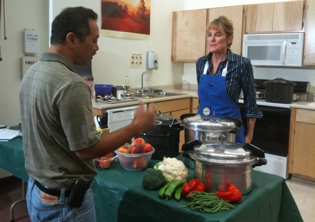 Lucas coached UCCE nutrition advisor Susan Algert for a video about safe techniques for canning food.