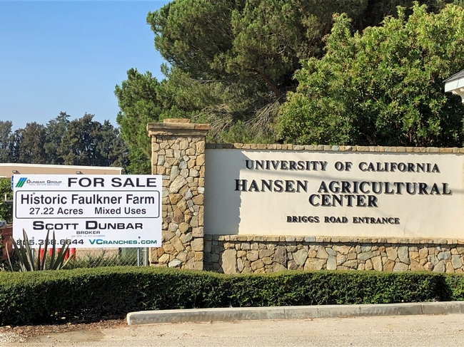 UC ANR is selling Faulkner Farm in Santa Paula and seeking 40 to 70 acres on the Oxnard Plain to expand Hansen Agricultural Research and Extension Center.