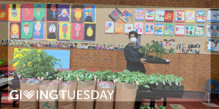 The 2020 #GivingTuesday kit contains images that can be used by different programs. The plant giveaway image could be used for the Master Gardeners and UC CalFresh Healthy Living, UC in Contra Costa and Alameda counties.