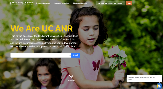 Example of UC ANR's new web interface .
