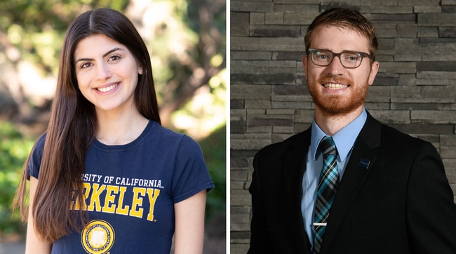 Anna Rios, left, of UC Berkeley, and Conor McCabe of UC Davis are UC ANR's Global Food Initiative fellows for the 2021-22 school year.