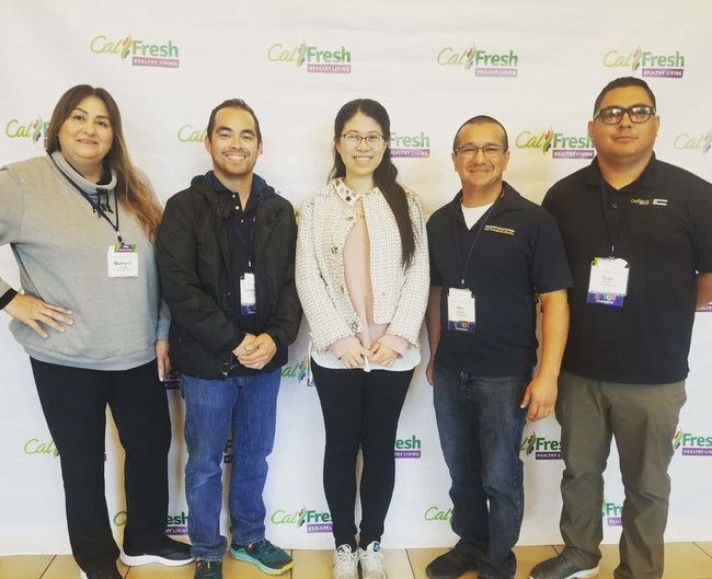 From left, Martha Lopez, Chris Wong ,Yu Meng, Paul Tabarez and Rigo Ponce of UCCE Imperial County's nutrition team in 2019.