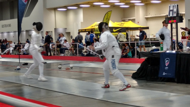Janine Powers competes in epee at the USA Fencing National championships