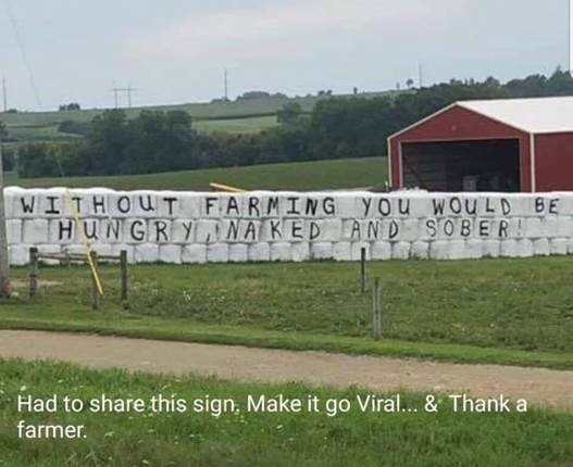 Thank a farmer. Courtesy of Michelle Hammer Coffer.