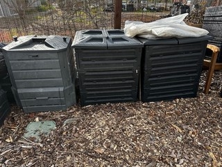 Photo of three compost bins