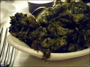 Plate of overcooked broccoli