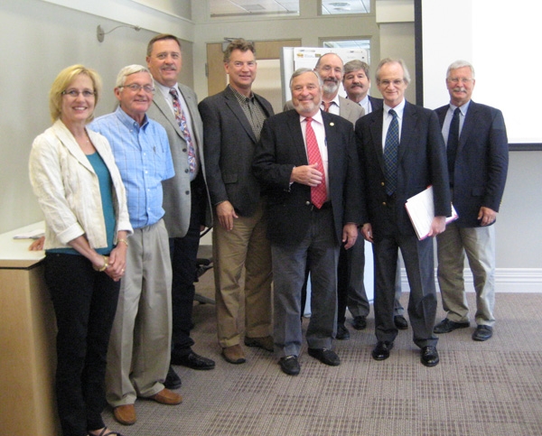 The California delegation along with Water for Food senior research scientist Marc Andreini and executive director Roberto Lenton.