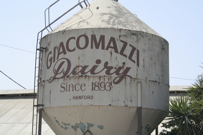The Giacomazzi Dairy water tower.