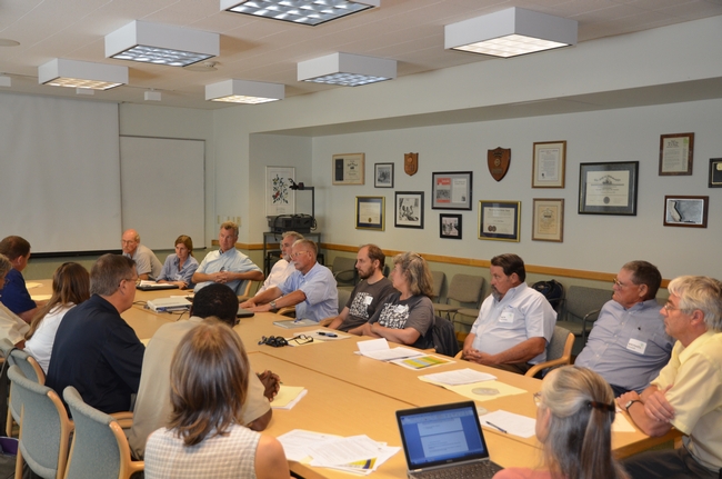 CASI team discussion with members of the UC Davis Agricultural Sustainability Institute.
