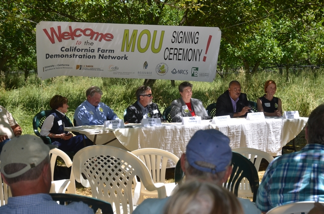 MOU Signing Ceremony in Winters, CA for the California Farm Demonstration Network.