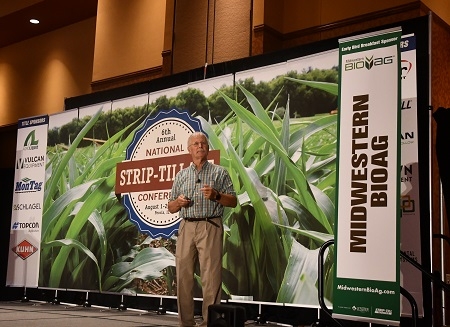 CASI’s Jeff Mitchell delivering presentation on “Changing the production landscape with smarter strip-till practices” at the 2019 National Strip-till Farmer conference in Peoria, IL, August 1st and 2nd 2019