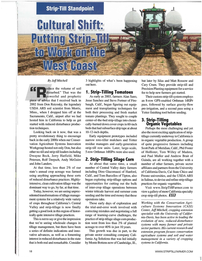 Article about CA strip-tillage innovations that appeared in the Summer 2019 issue of Strip-till Farmer magazine