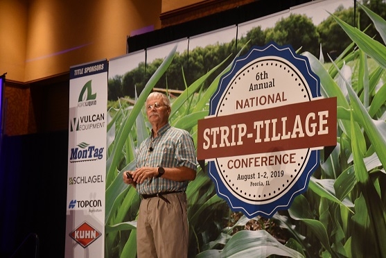 CASI’s Jeff Mitchell delivering presentation on strip-tillage in CA at the 2019 National Strip-till Farmer Association’s annual meeting in Peoria, IL on August 2, 2019
