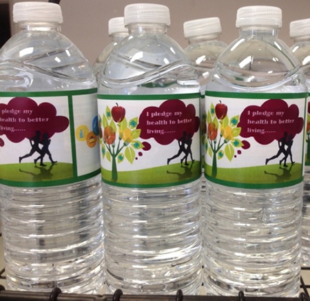 Water bottles for the Healthy Living Summit