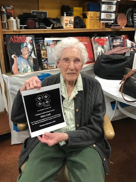 Mary Lash pictured with her award