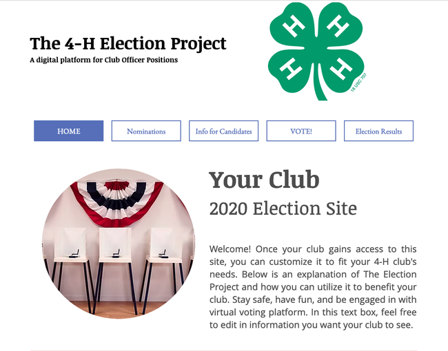 The 4-H Election Project homepage
