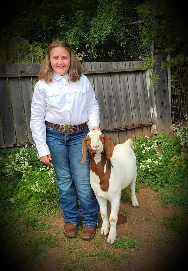 Jewell with Boer goat Forrest G. (2nd year)