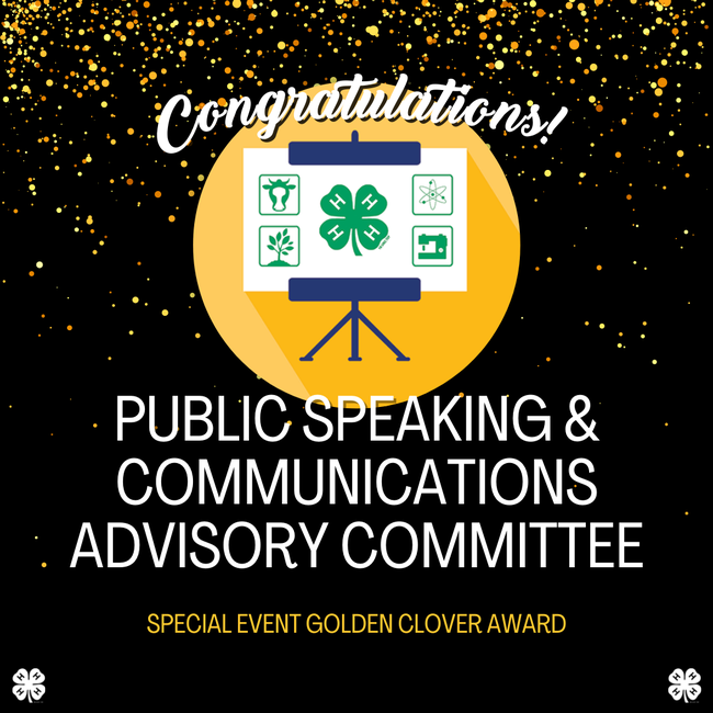 Public Speaking & Communications Advisory Committee Special Event Award