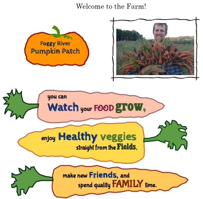 Screen capture from Foggy River Farm website
