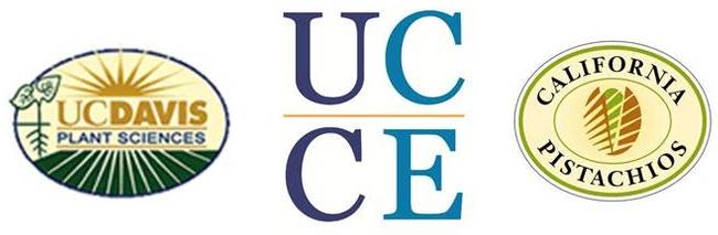 UC Davis Plant Sciences, UC Cooperative Extension and California Pistachio Research Board logos