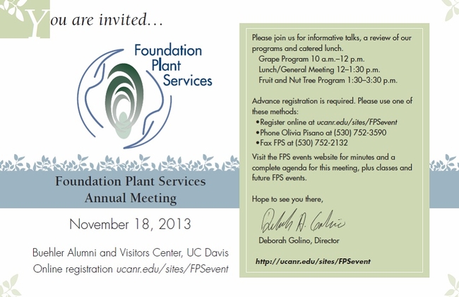 The 2013 FPS Annual Meeting will take place on Monday, November 18, 2013.