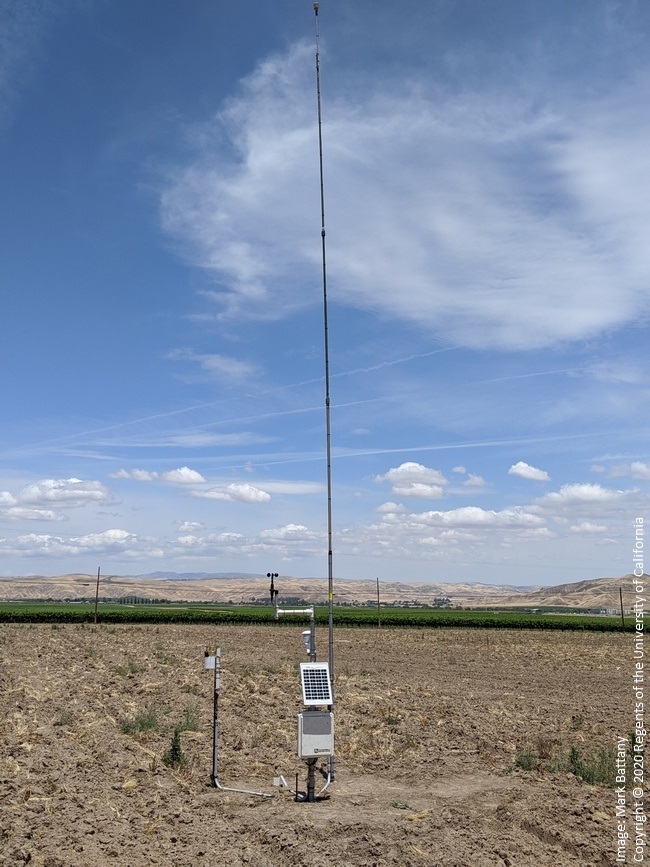 Figure 1. UCCE weather station with 30-foot mast