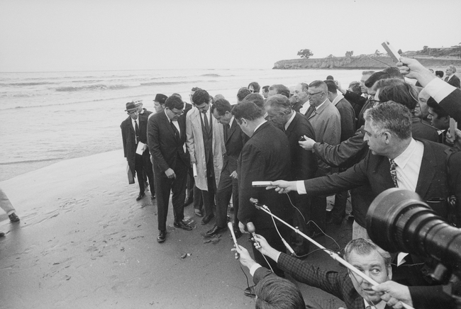 In 1969, President Richard Nixon visited the site of an oil slick in Santa Barbara. (Photo: Wikimedia Commons)