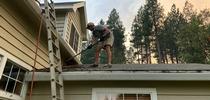 One of the most important tasks for wildfire preparedness is clearing the roof of debris. UC ANR photo for Green Blog Blog