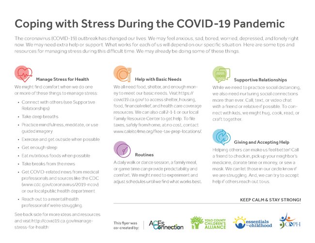 Coping With Stress During the COVID-19 Pandemic One-Pager Page 1