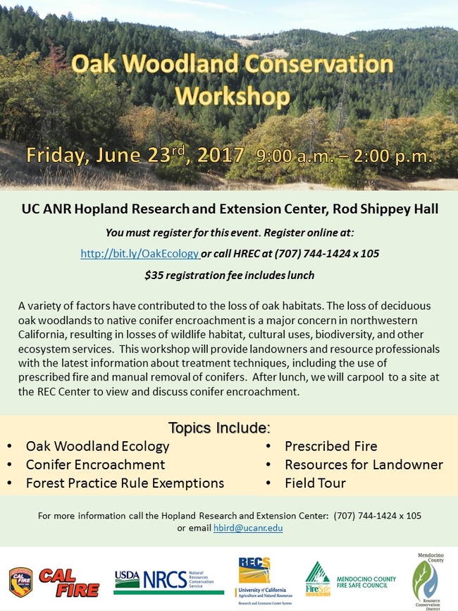 Oak Woodland Conservation Workshop, June 23rd 2017
