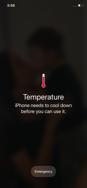 i-phone turned off due to high surface temperature of synthetic lawn in Palm Springs