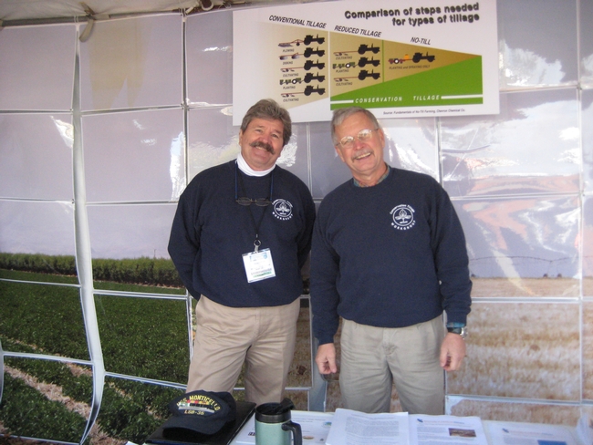Ron Harben with UC Cooperative Extension cropping systems specialist Jeff Mitchell.