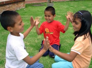 hispanic kids playing