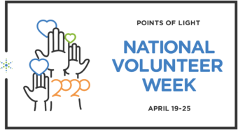 Logo National Volunteer Week taking place, April 19-25, 2020