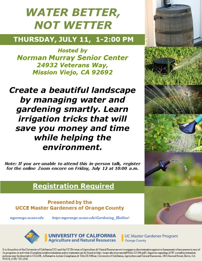 Learn how to create a stunning landscape while conserving water. Sign up for our event today!