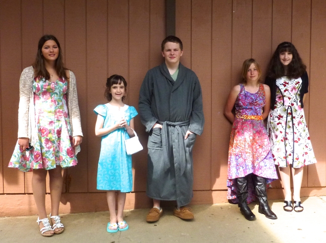 Placer and Nevada 4-H youth members in their sewing projects for Bi-County Fashion Revue