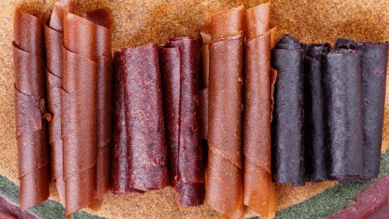 Dehydrated fruit leather.