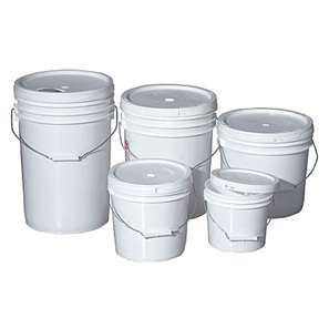 Buckets for food storage.
